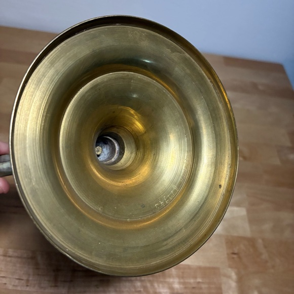 Vintage Brass Metal Seven-Branched Candelabra Jewish Menorah Candle Holders - Picture 7 of 8